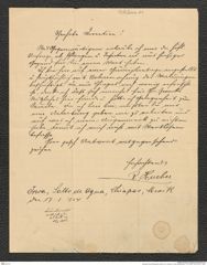 Nachlass Franz Steindachner, Brief von R. Hueber an Franz Steindachner (17.03.1904), Inv.Nr. 244.01, Seite 1